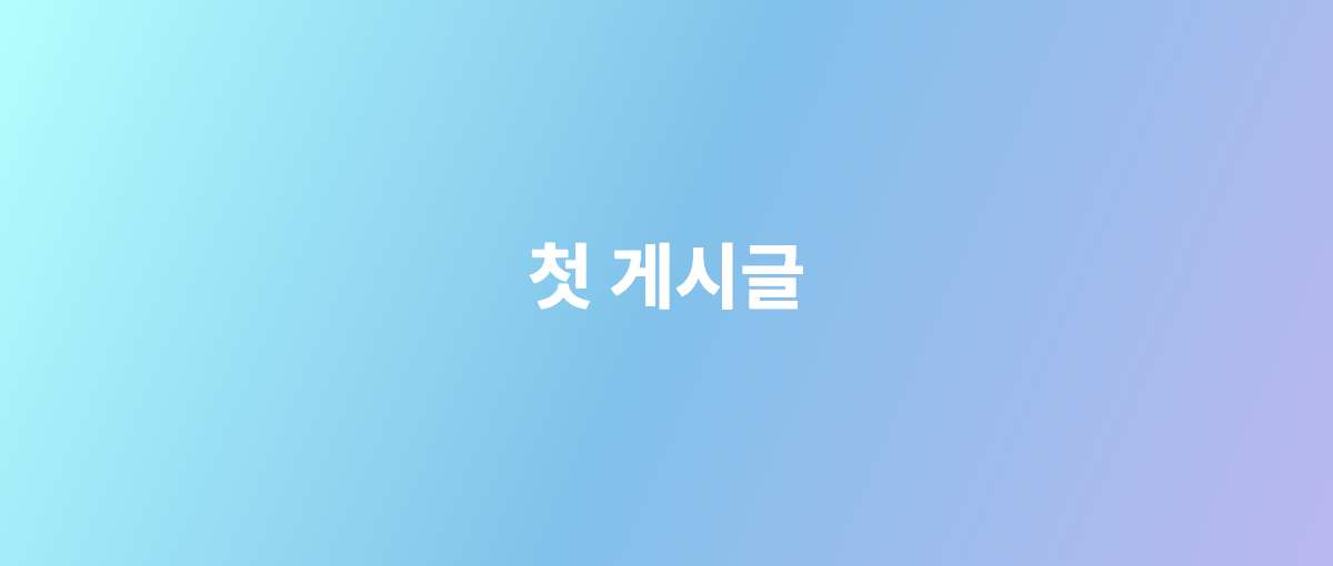 첫 게시글